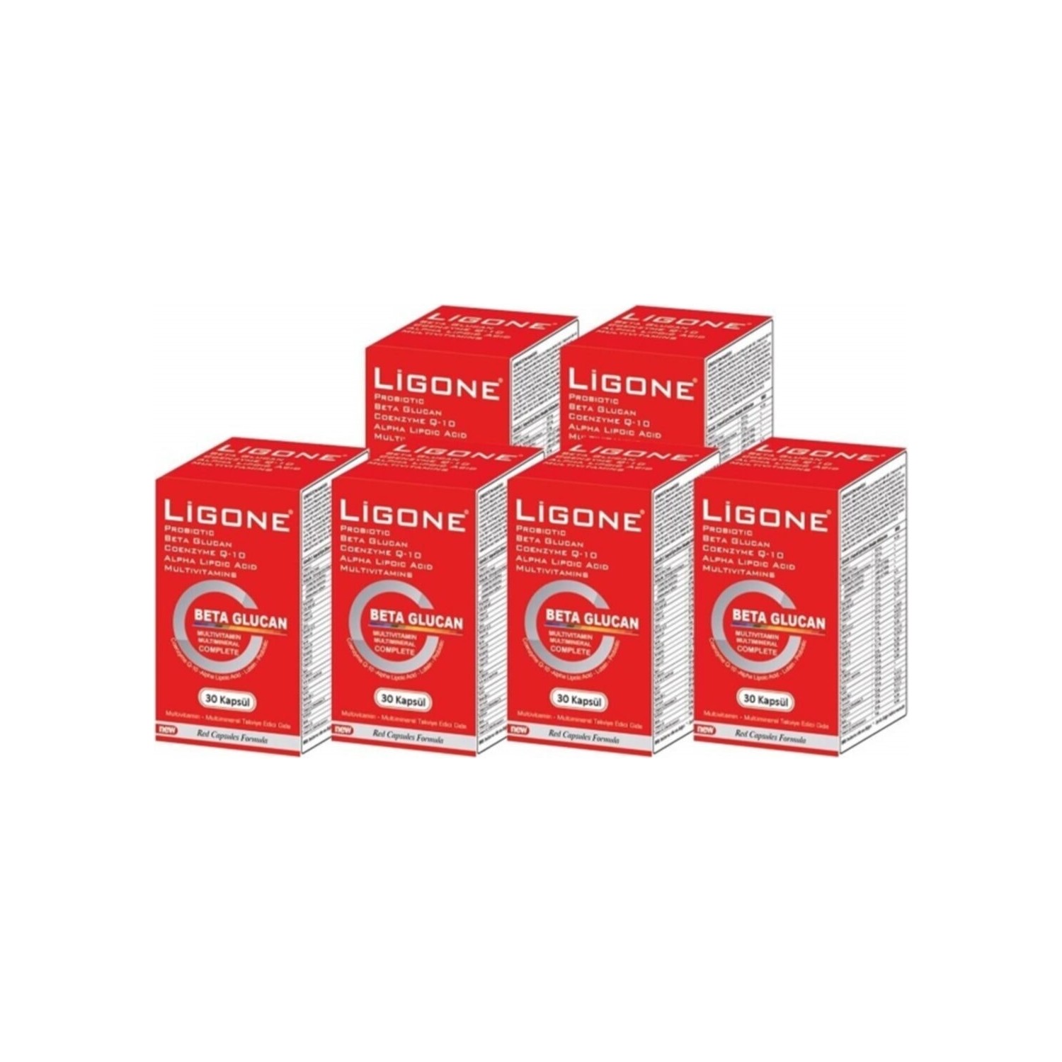 Бета-глюкан Ligone, 6 упаковок по 30 капсул бета глюкан venatura 30 капсул