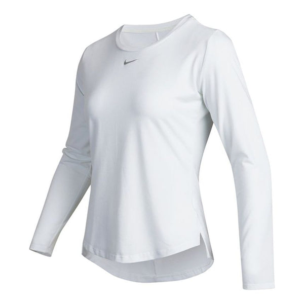 Футболка (WMNS) Nike Solid Color Training Sports Breathable Long Sleeves White, белый