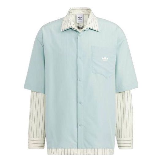 Рубашка adidas originals x UMAMIISM Crossover Logo Printing Long Sleeves Blue Shirt, синий