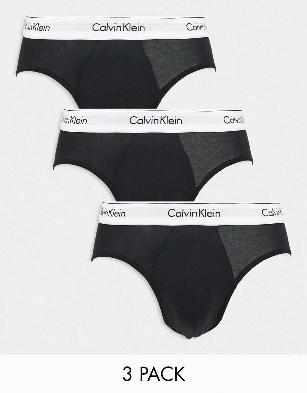 

Черные эластичные трусы из трех хлопка Calvin Klein Modern