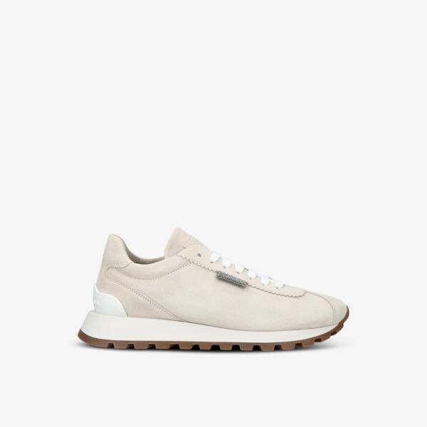 

Кроссовки runner из замши с низким берцем Brunello Cucinelli, белый