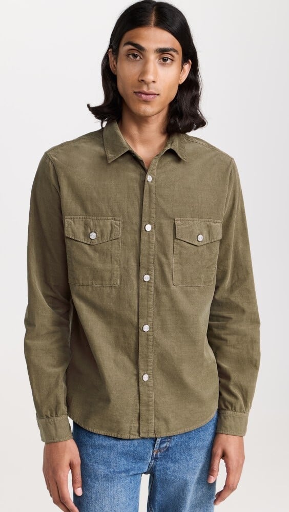 

Рубашка FRAME Double Pocket Micro Cord, мокка