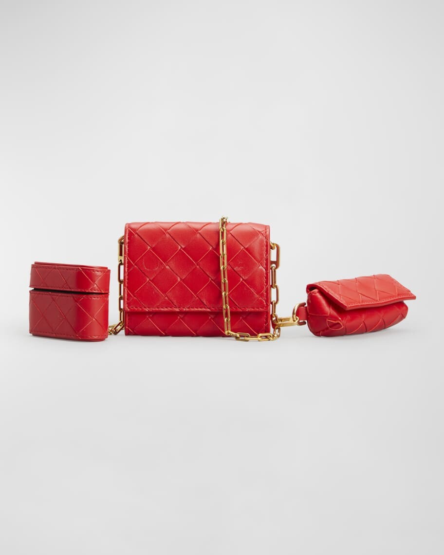 

Кожаный кошелек Intrecciato на цепочке Bottega Veneta