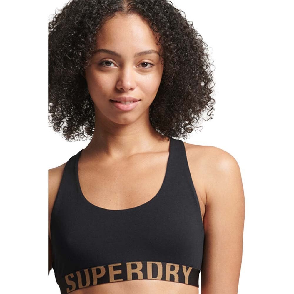 

Бюстгальтер Superdry Large Logo Croplette NH, черный