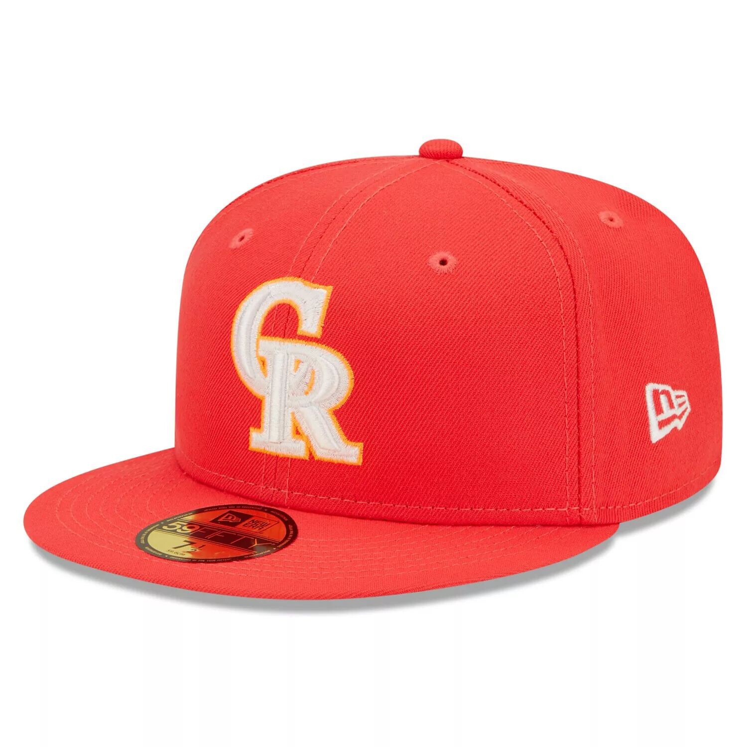 

Мужская шляпа New Era Red Colorado Rockies Lava Highlighter Logo 59FIFTY