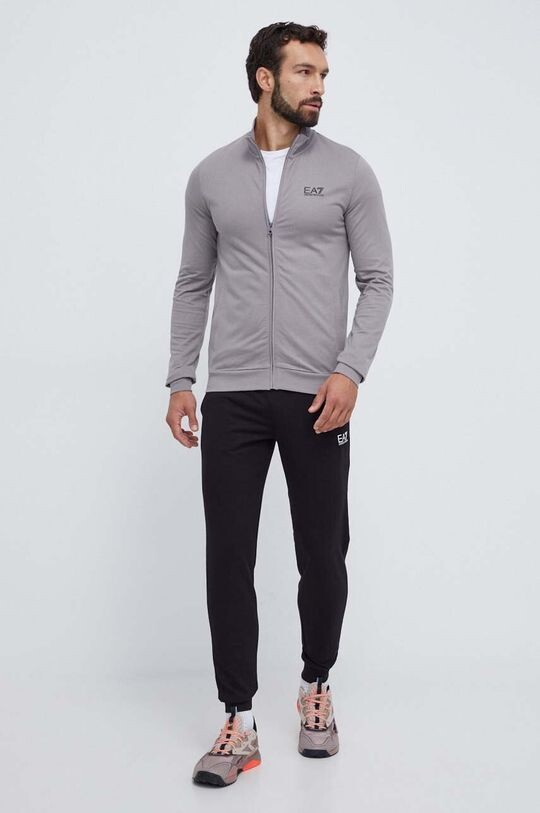 

Хлопковый спортивный костюм EA7 Emporio Armani, серый