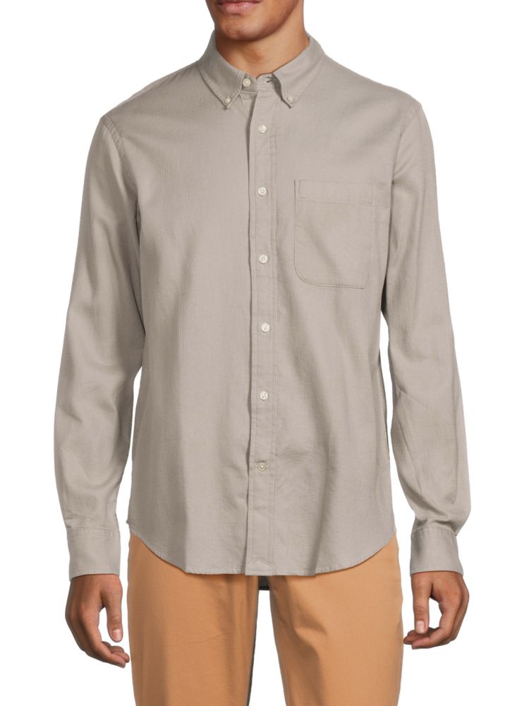 Текстурированная рубашка на пуговицах Club Monaco, цвет Tan