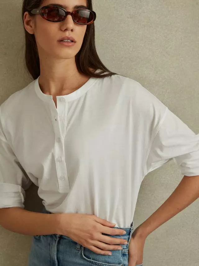 

Топ Reiss Olive Henley, белый