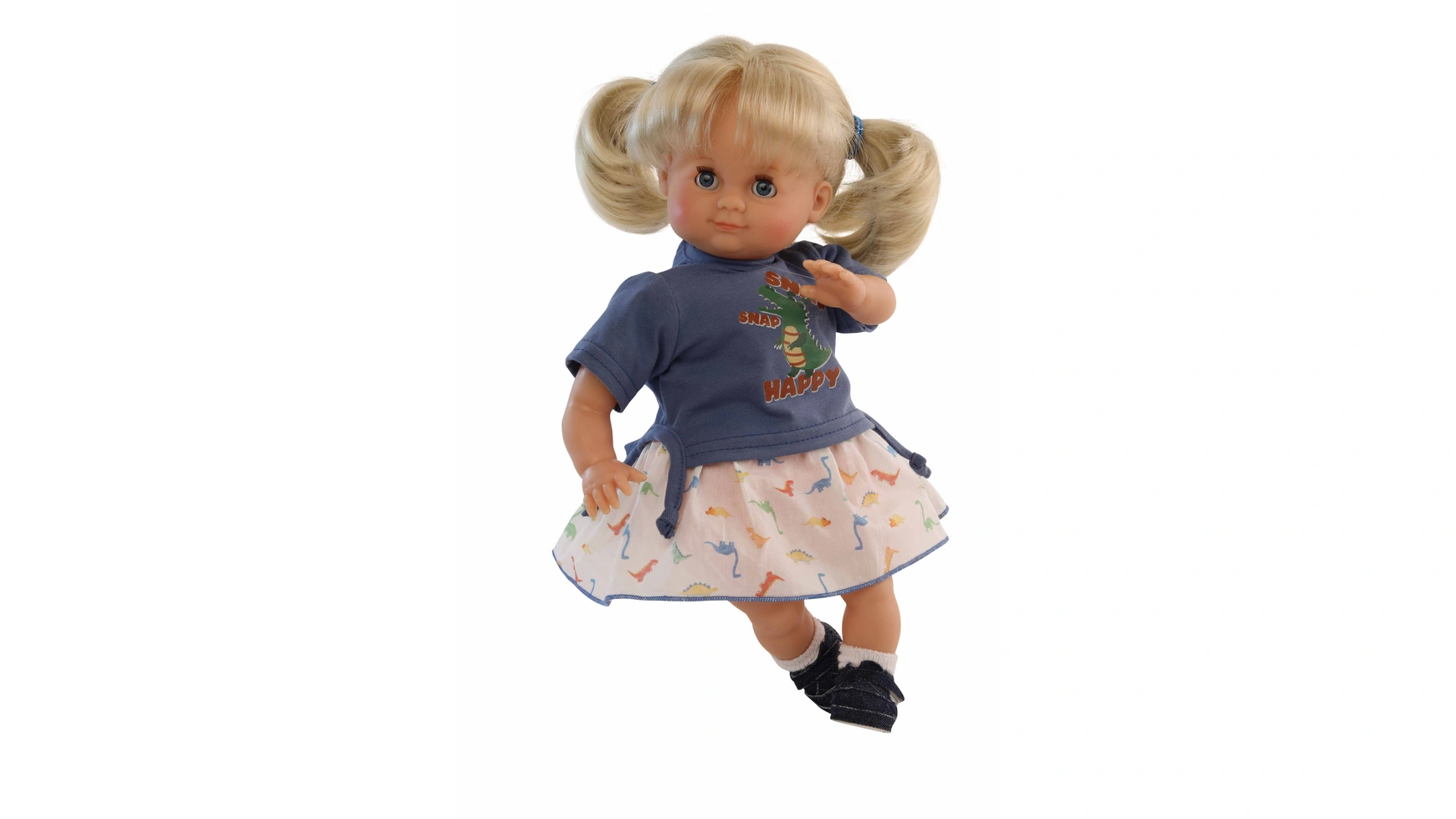 Schildkroet-Puppen Кукла Шлюммерле 32 см светлые волосы, голубые сонные глаза, летняя одежда Дино