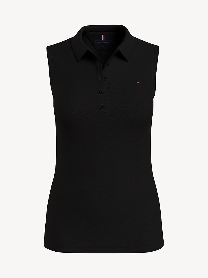 

Однотонная рубашка-поло без рукавов Slim Fit Tommy Hilfiger