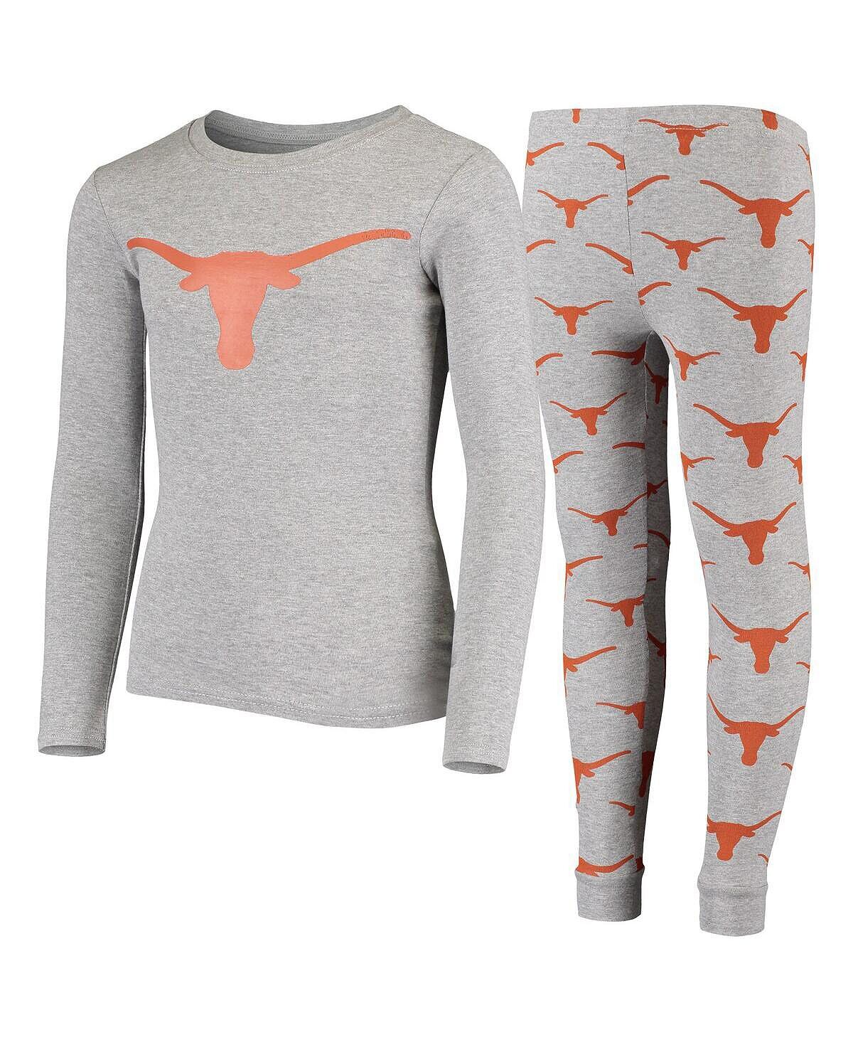 

Серый комплект для сна с футболкой и брюками с длинными рукавами Big Boys Texas Longhorns Outerstuff