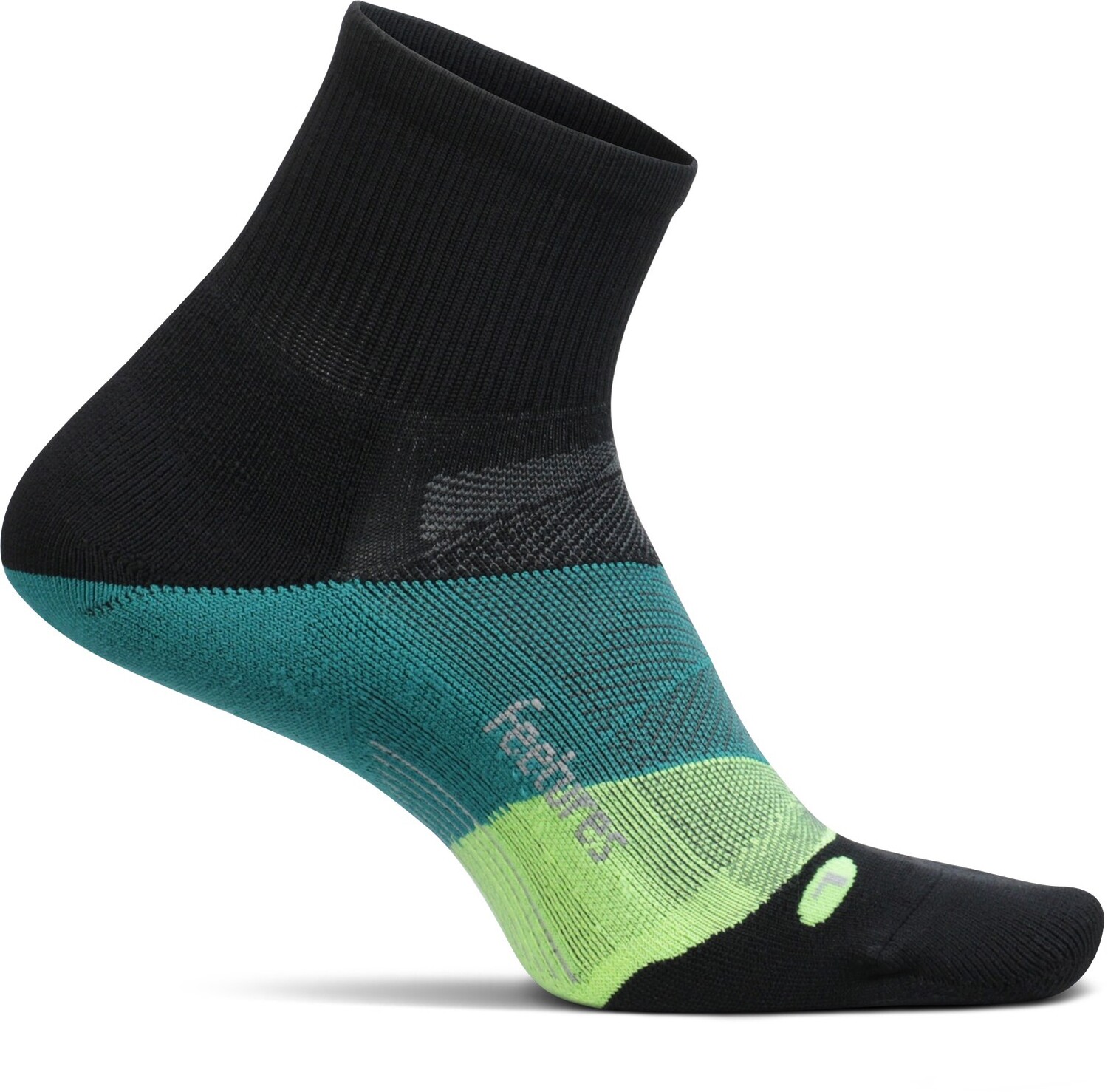 

Носки Elite Light с подушкой в ​​четверть четверти Feetures, черный