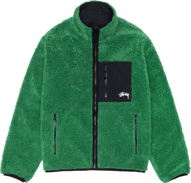 Куртка Stussy Sherpa Reversible 'Green', разноцветный
