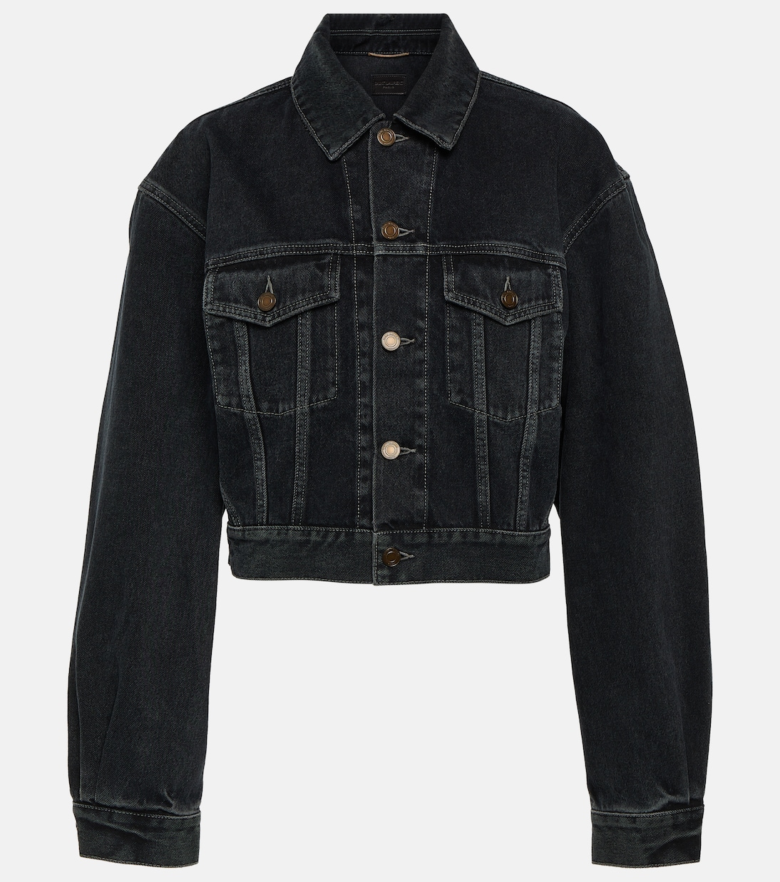 Укороченная джинсовая куртка Saint Laurent, черный