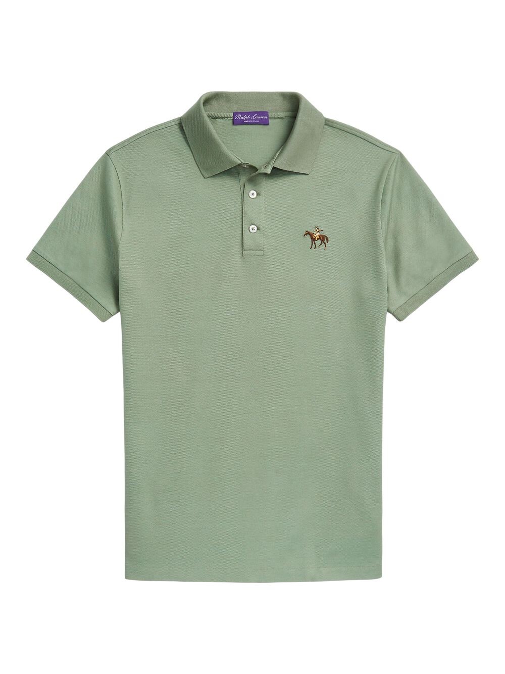 

Поло из пике с логотипом Ralph Lauren Purple Label, зеленый