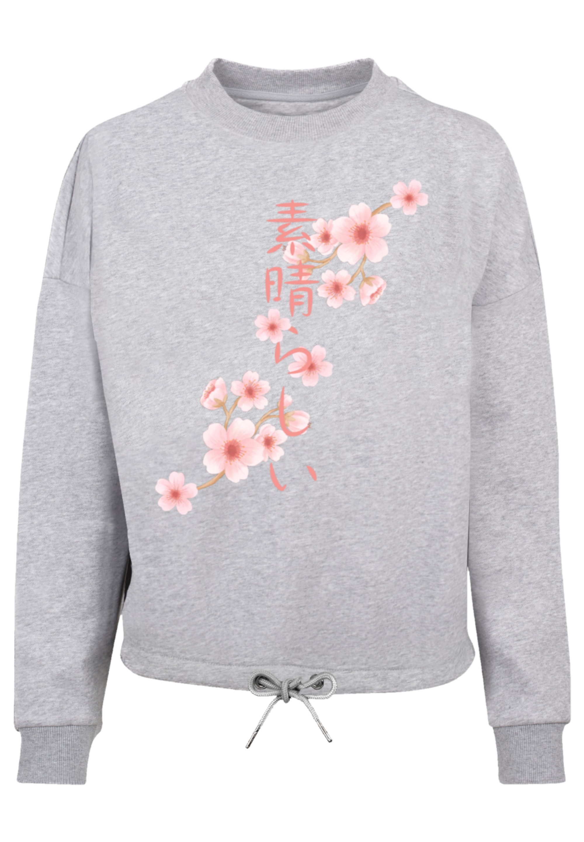 Толстовка F4NT4STIC Oversize Kirschblüten Asien, цвет grau meliert