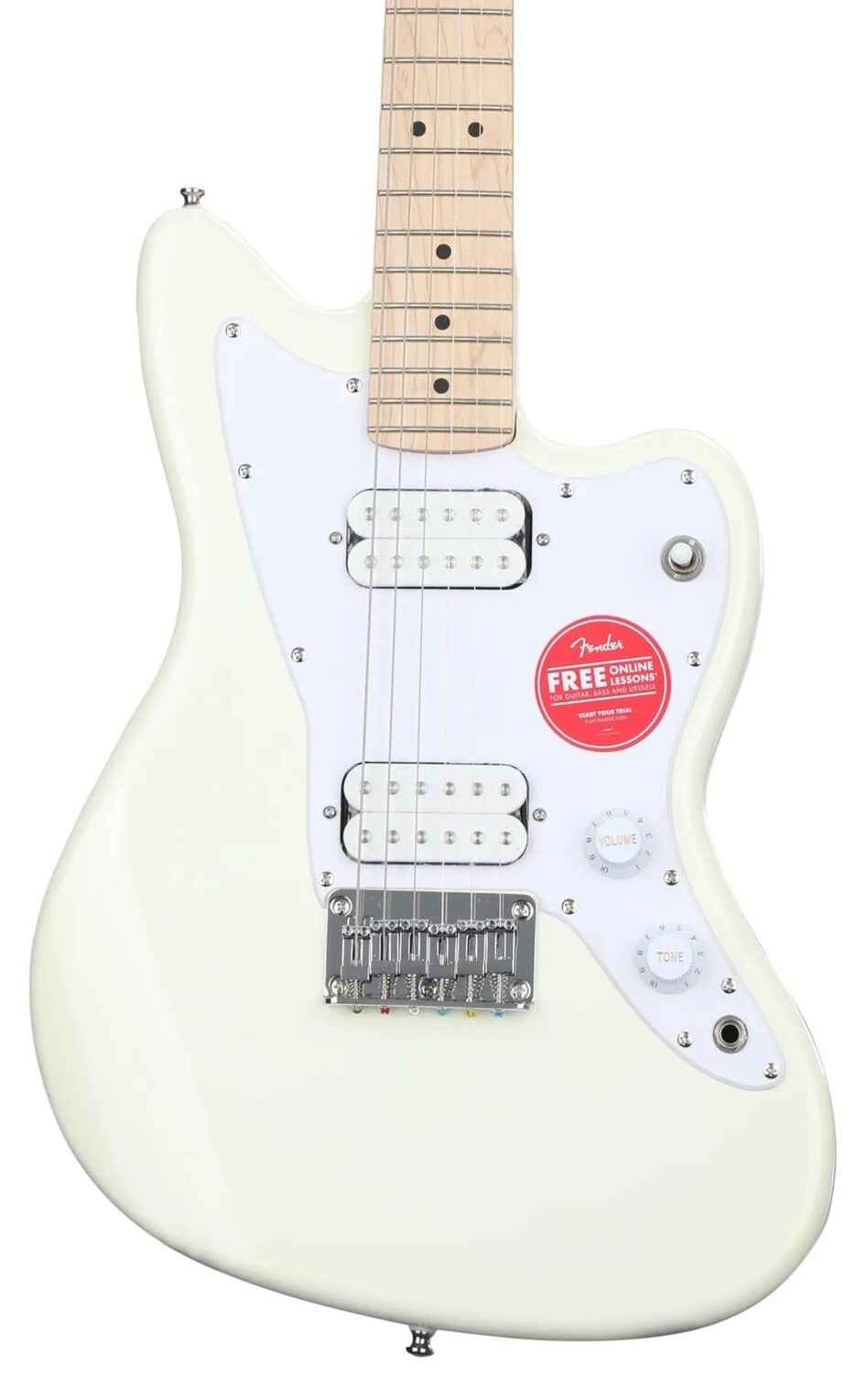 

Электрогитара Squier Mini Jazzmaster HH, олимпийский белый цвет, с кленовой накладкой на грифе