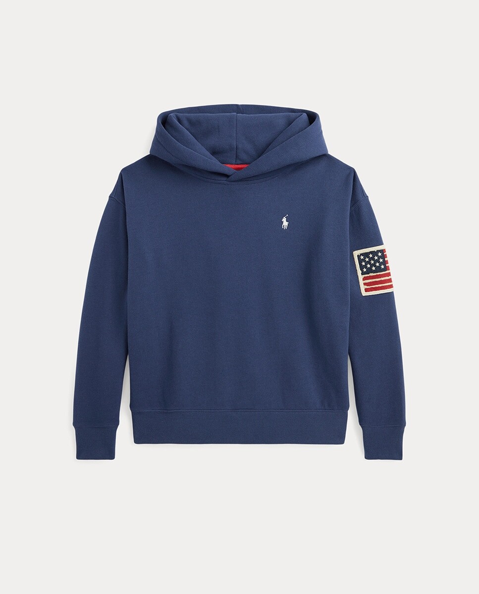 

Толстовка с капюшоном темно-синего цвета для девочки Polo Ralph Lauren, синий