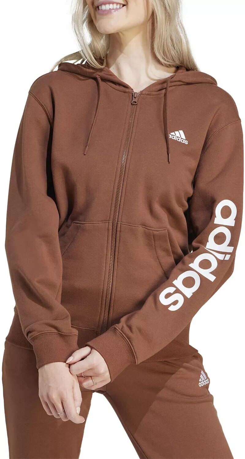 

Женская худи Adidas Essentials с линейной молнией во френч терри