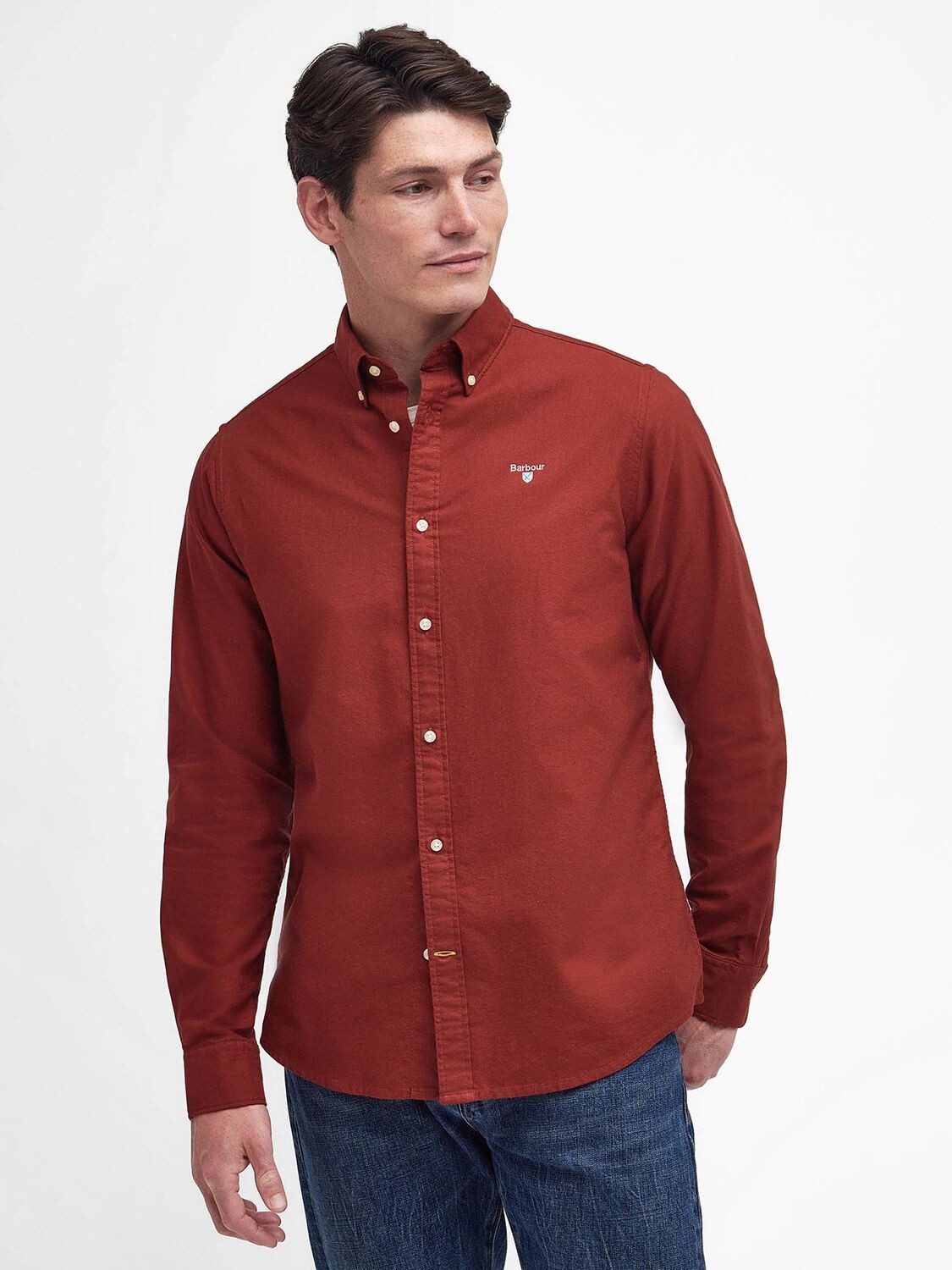 

Оксфордская рубашка приталенного кроя Barbour, красный