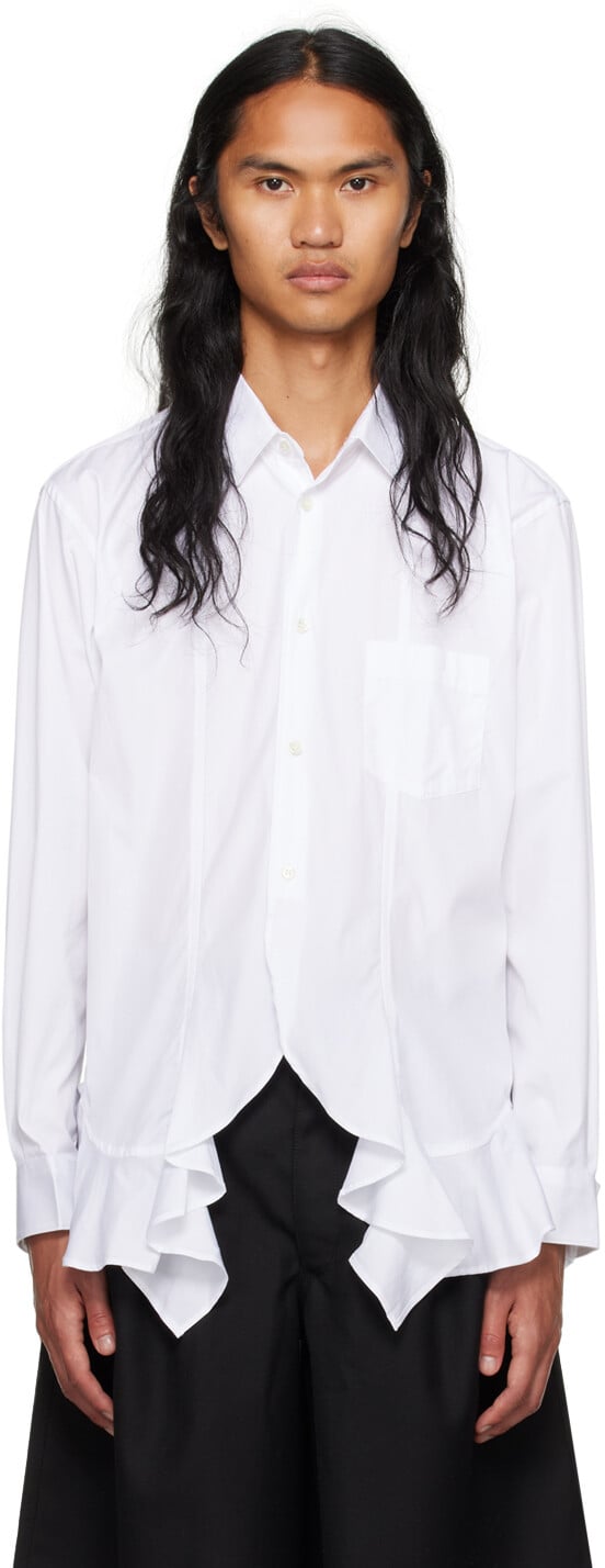 

Рубашка Comme des Garcons Белая рубашка с рюшами Comme des Garçons