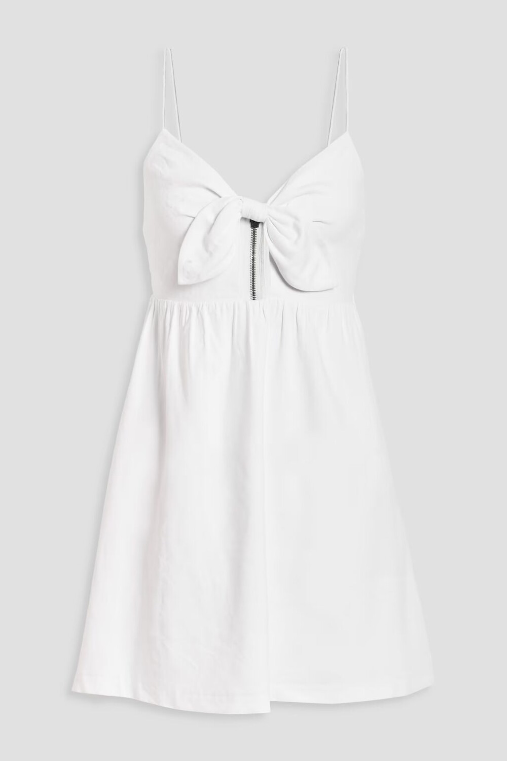 

Платье мини Melvina из смесового льна с вырезом Alice + Olivia, белый