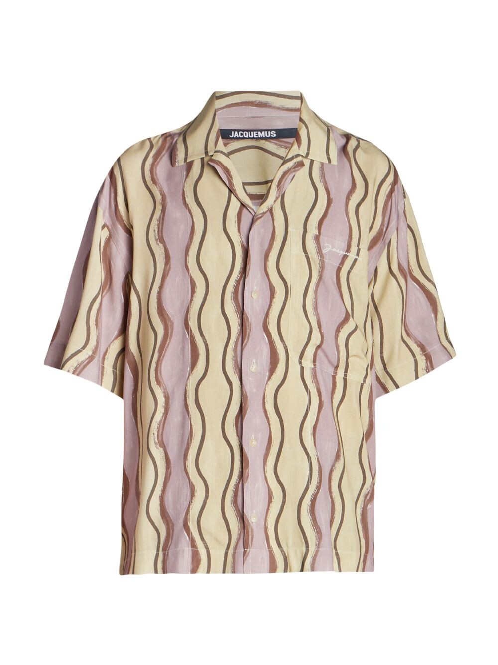 

Рубашка с короткими рукавами и принтом волн Jacquemus, коричневый