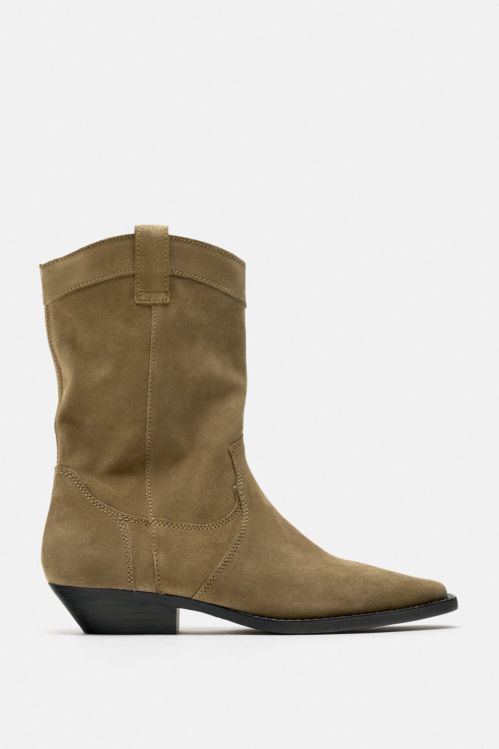 

Высокие кроссовки на платформе из спилка из замши ZARA, темно-серый