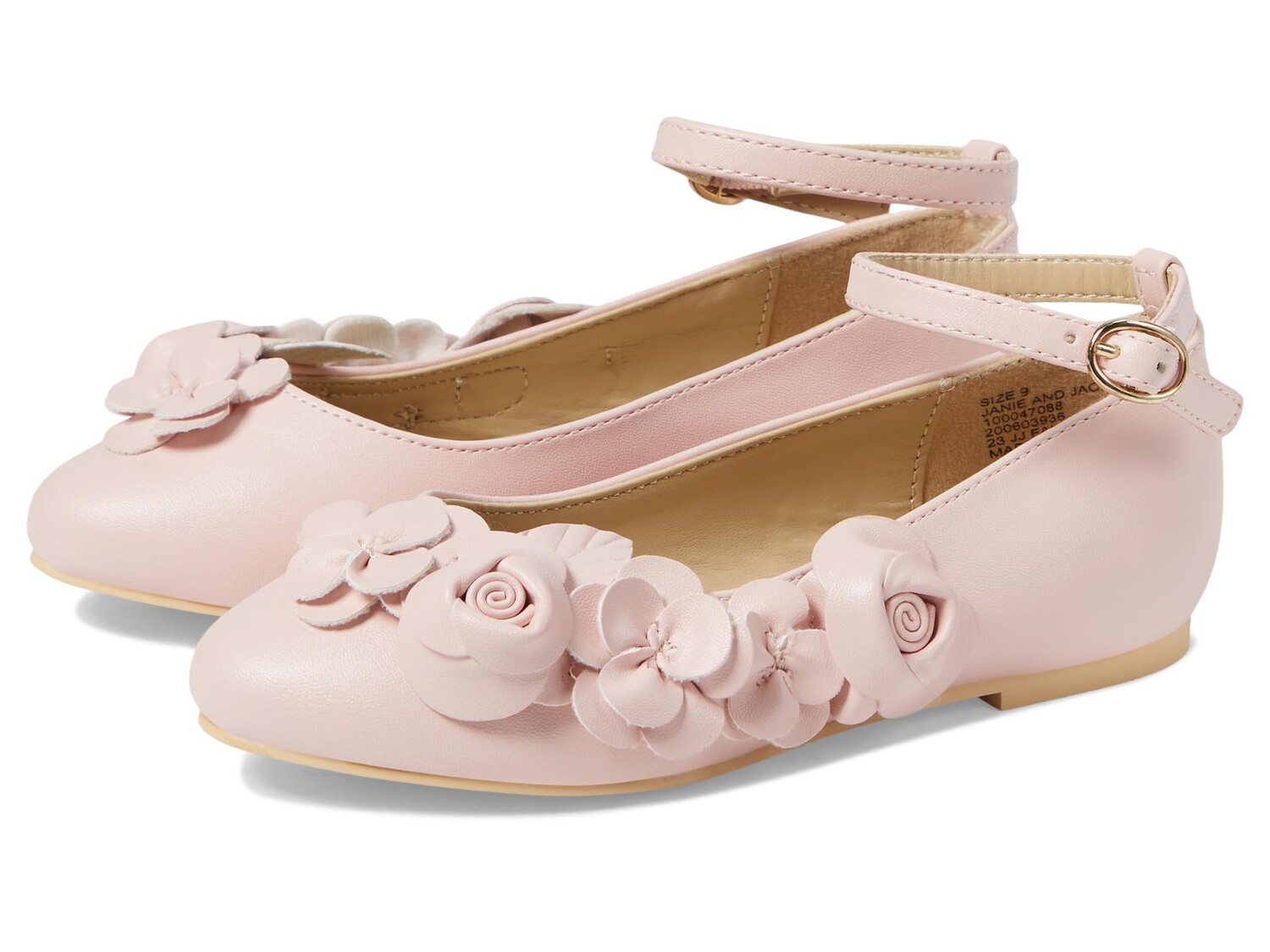 

Обувь на низком каблуке Janie and Jack Pink Flower Flat (Toddler/Little Kid/Big Kid), мультиколор