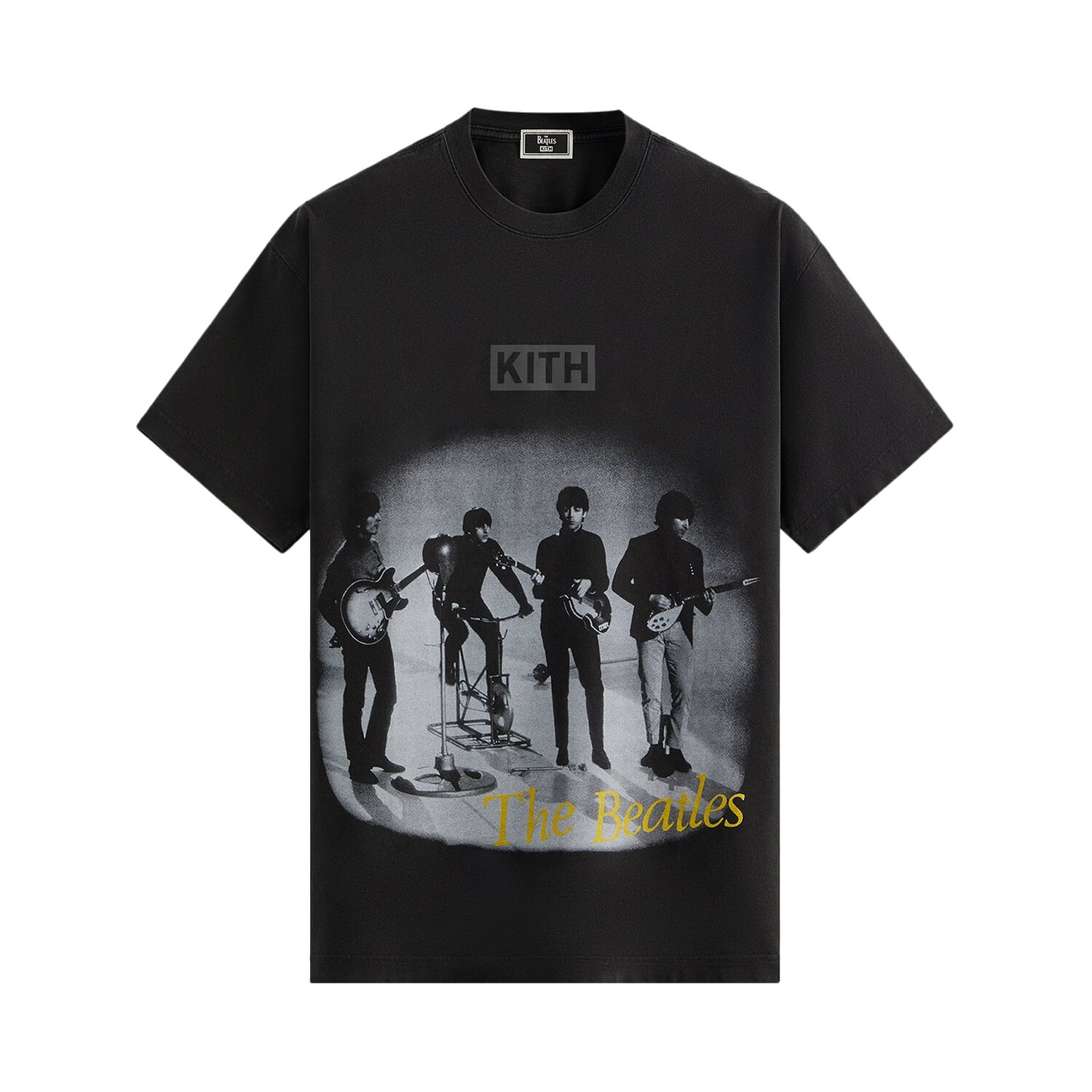 

Винтажная футболка Kith For The Beatles I Feel Fine, черная, Черный