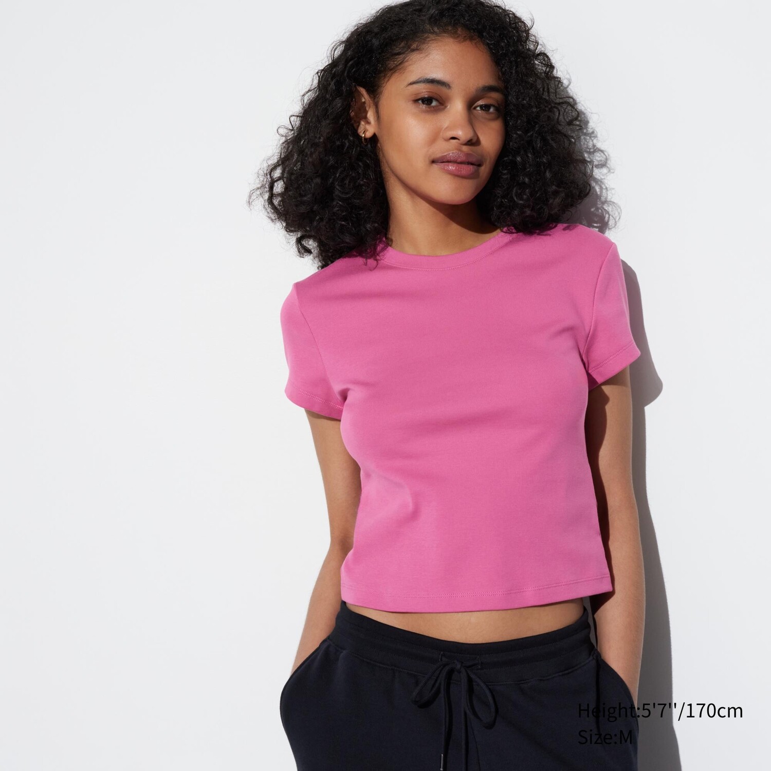 

Футболка-мини Uniqlo с коротким рукавом, розовый