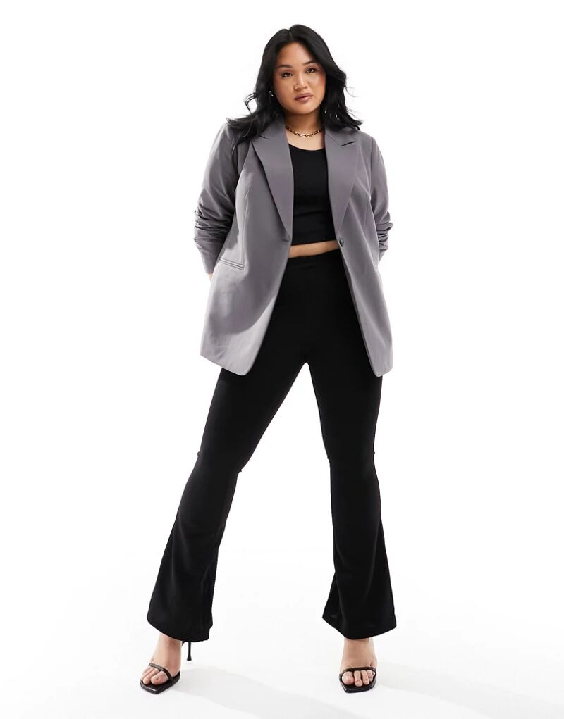 Серый однобортный пиджак ASOS Curve пиджак однобортный размер 64 серый
