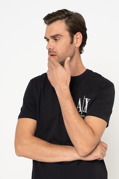

Хлопковая футболка с логотипом ARMANI EXCHANGE, темно-синий