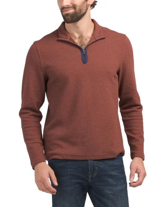 

Топ с длинными рукавами и молнией в форме четверти из вереска Southern Tide, цвет Heather Red