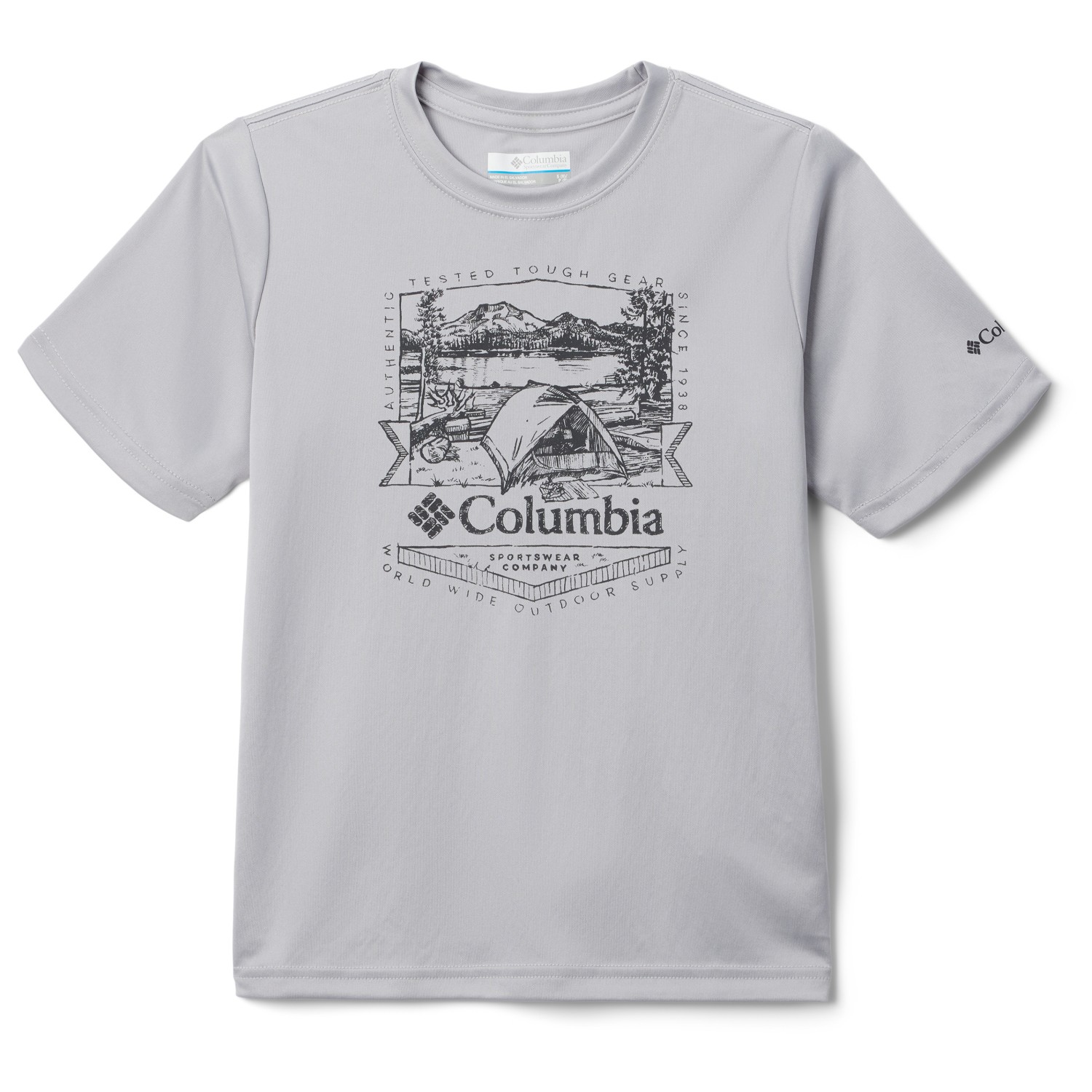 Футболка Columbia Kid's Fork Stream Graphic Shirt S/S, цвет Columbia Grey/Lakeside