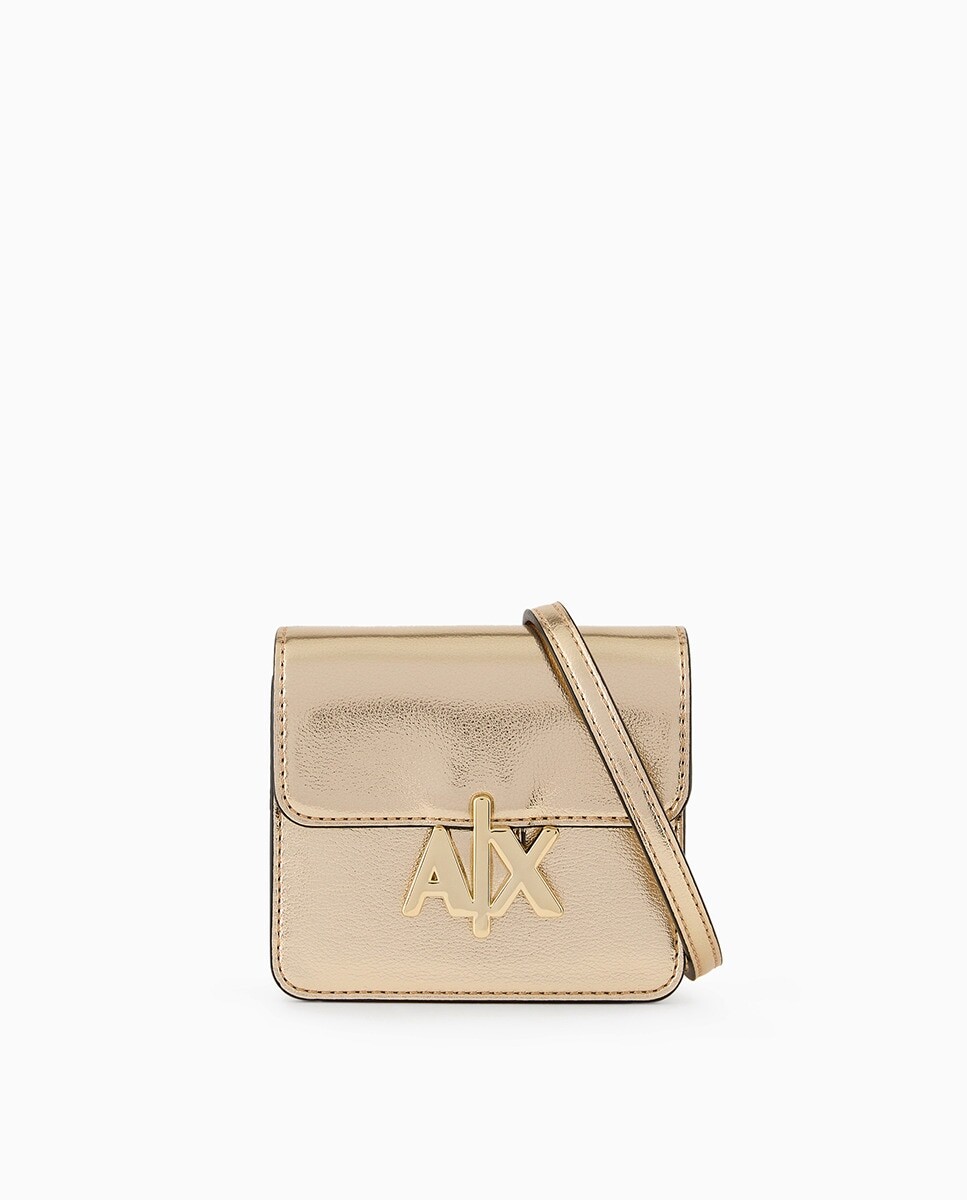 

Сумка через плечо XS с гладким логотипом Armani Exchange, золото