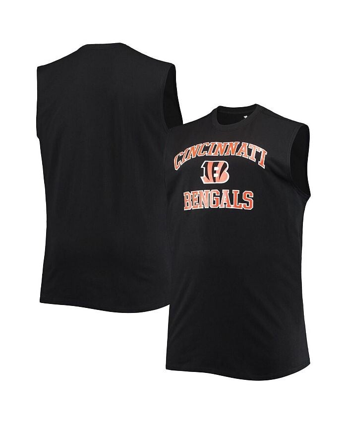 

Мужская черная майка Cincinnati Bengals Big and Tall Muscle Tank Profile, черный