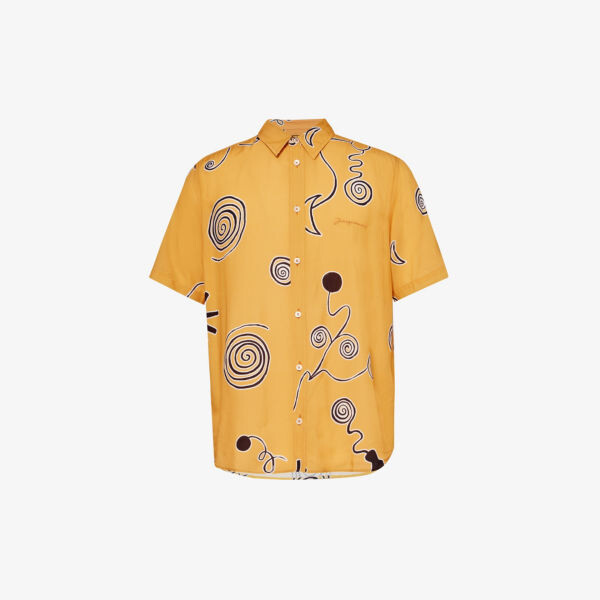 

Тканая рубашка прямого кроя la chemise с абстрактным узором Jacquemus, черный