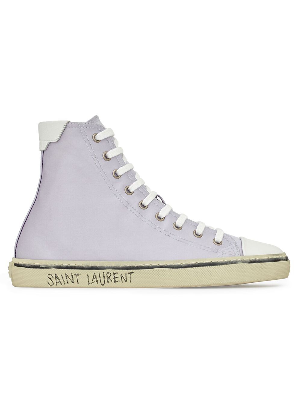 

Кроссовки Malibu Mid-top из креп-сатина и гладкой кожи Saint Laurent, сиреневый