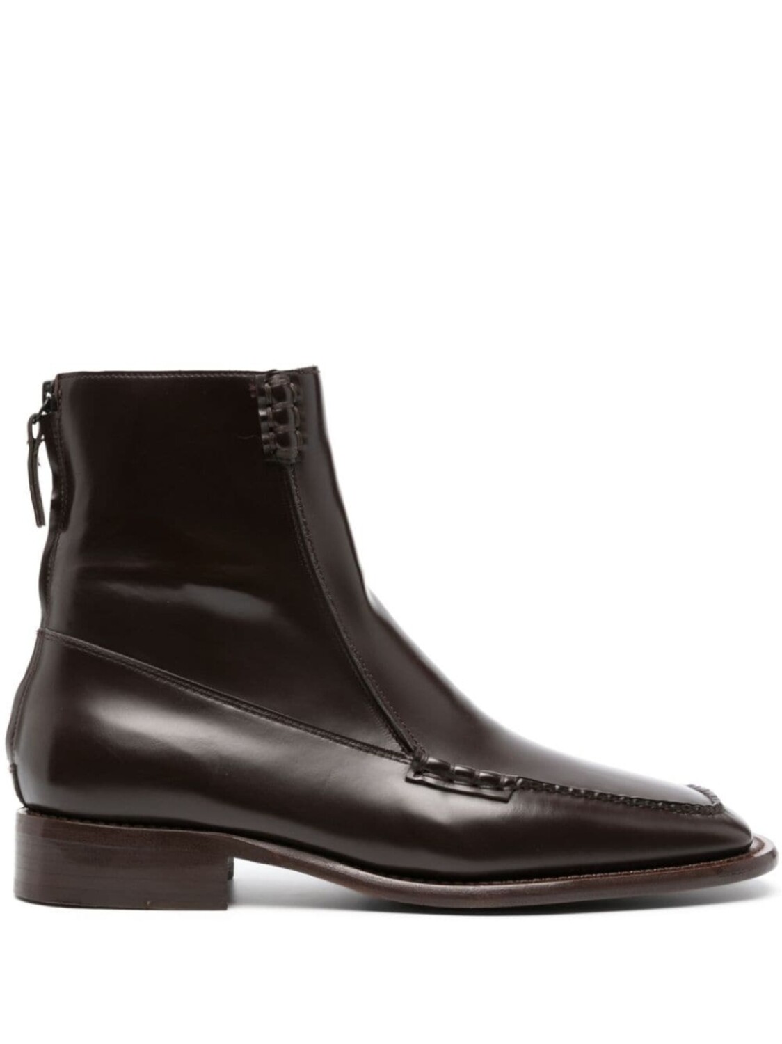 

Hereu Quadra square-toe leather loafers, коричневый