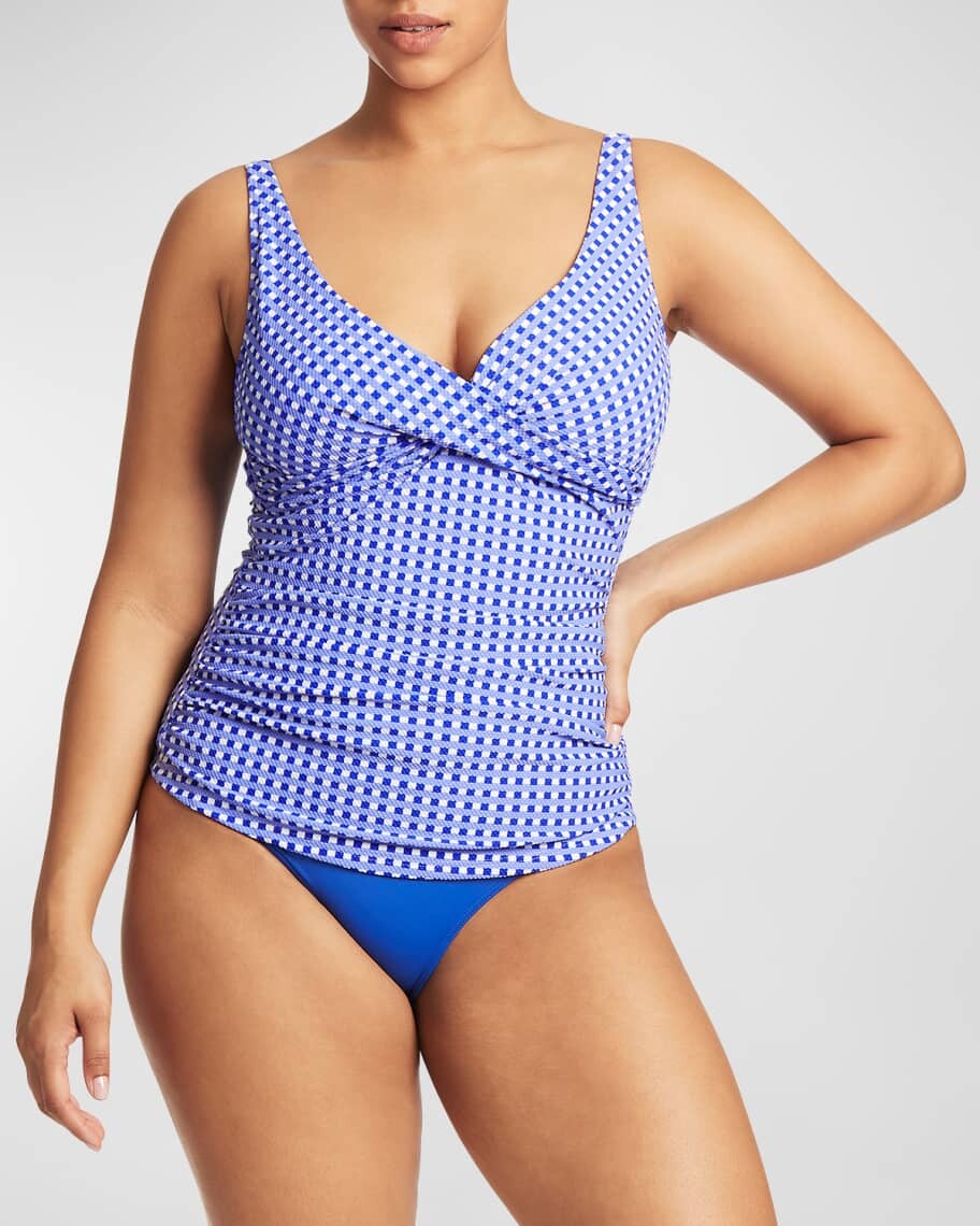 

Купальный топ Checkmate Cross Front Multifit Tankini Sea Level Swim, Коричневый