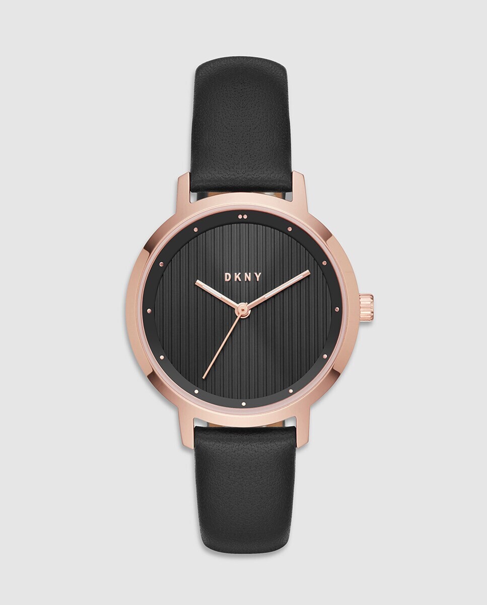 

DKNY NY2641 черные кожаные женские часы DKNY, черный