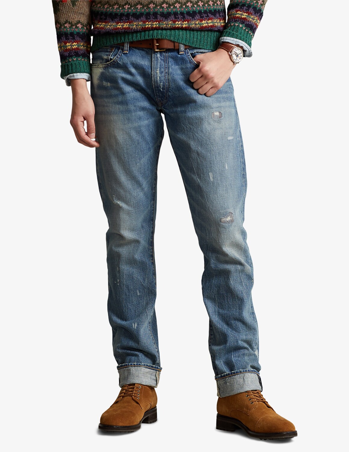 

Брюки с краской Varik Ralph Lauren, синий