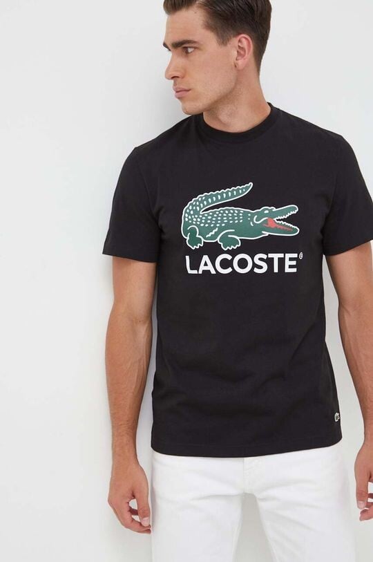 

Хлопковая футболка Lacoste, черный