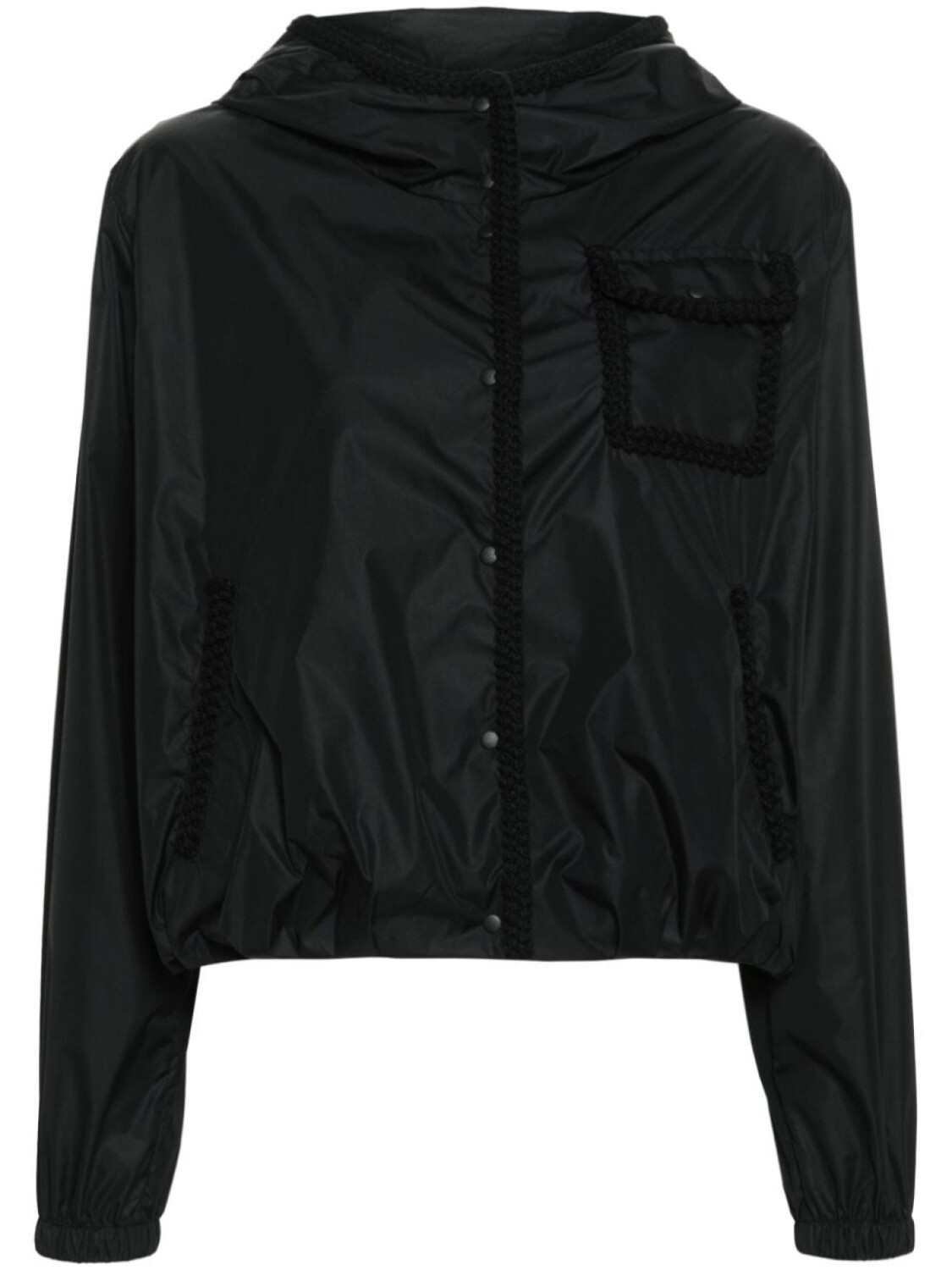 

Moncler куртка Dardano с отделкой в технике кроше, черный