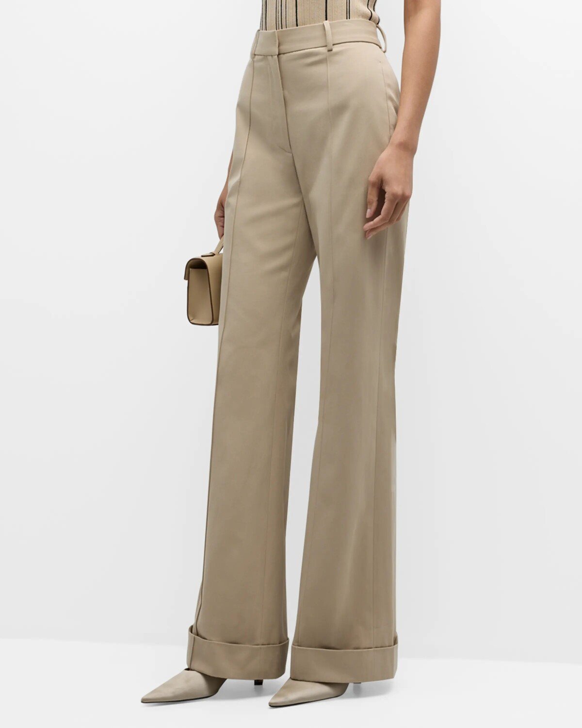 

Брюки Deeda Bootcut из хлопкового твила Adam Lippes, цвет Khaki