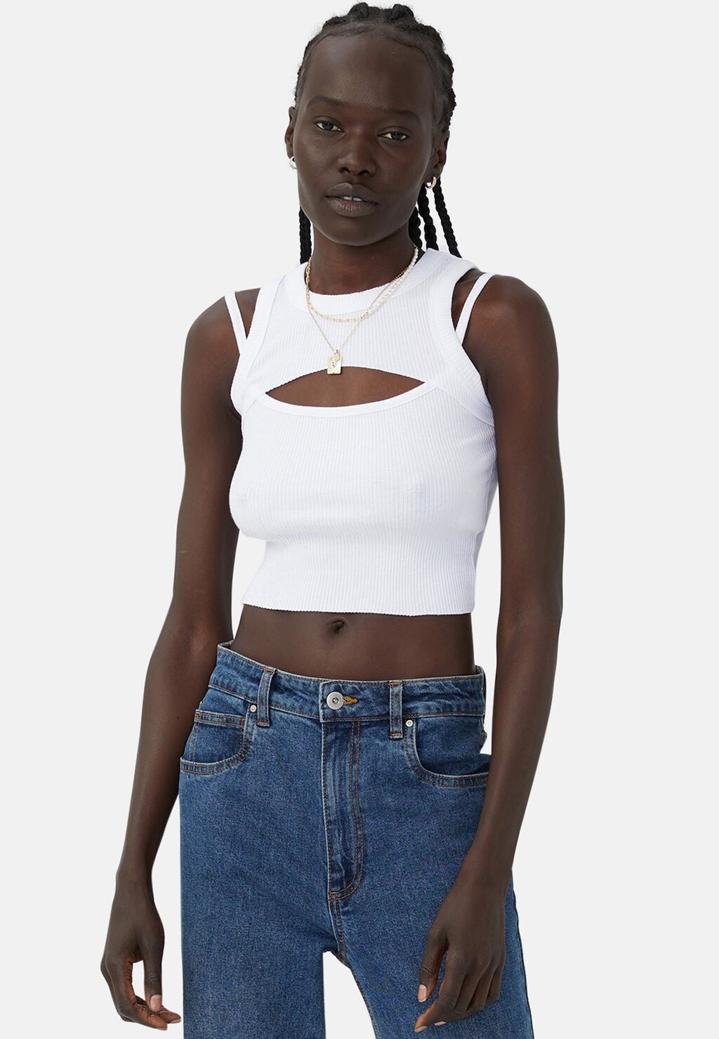 

Топ Layered Cut Out Racer Cotton On, белый
