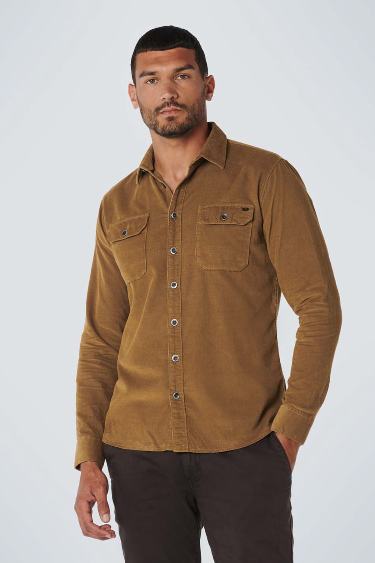 Рубашка - Коричневая - Классический крой No Excess, коричневый