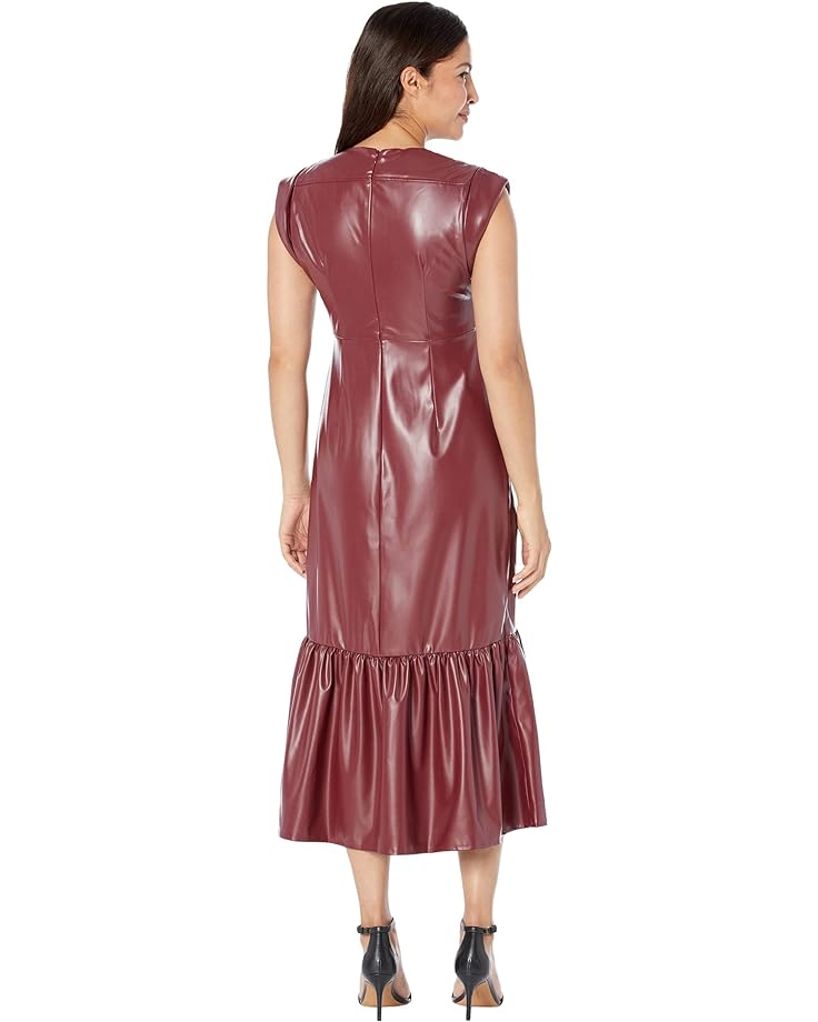 платье donna morgan plus size mini dress with twist Платье Donna Morgan Bodice Twist Midi Dress, бордовый