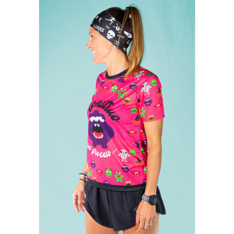 

#MONSTERS RUNNING ФУТБОЛКА ЖЕНСКАЯ - цвет Kamuabu РОЗОВЫЙ 110гр